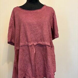 BOHO CHIC Pretty Angel Rust short sleeve TOP size XL. NWT